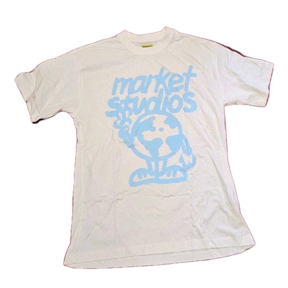 Arket Cream T-Shirt with Blue Graphic
